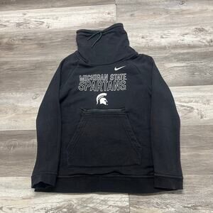 Michigan State University Hoodie Nike Spartans Black Women XS Funnel Neck GUC